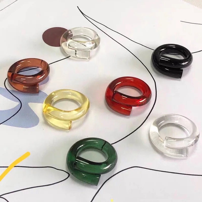 Кольцо AOMU с прозрачными акриловыми цветами женское стильное Ювелирное Украшение