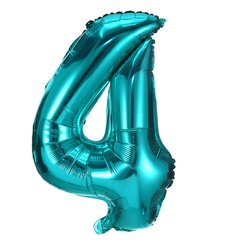 

32 Big Balloon Turquoise Number balloons birthday party deco Age ballons Large size Digital Foil helium air globos Baby shower