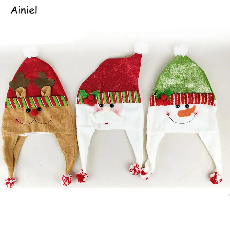 Шляпа Деда Мороза С Рождеством карнавальный костюм снеговик олень кепка теплая