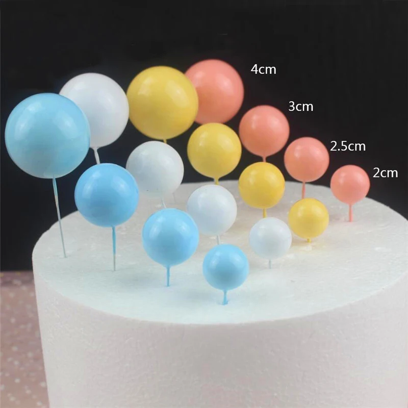 20pcs/Pack 2-4cm Ball Cake Topper Creative Cupcake Insert Card Flags For Baby Shower Birthday Party Cake Decoration images - 6