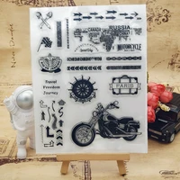 1pc motor travel transparent clear silicone stamp seal diy scrapbook rubber stencil embossing diary decor office school supplies