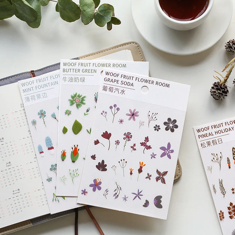 SIXONE цветы фрукты серии домашних животных декоративные наклейки студент ручной