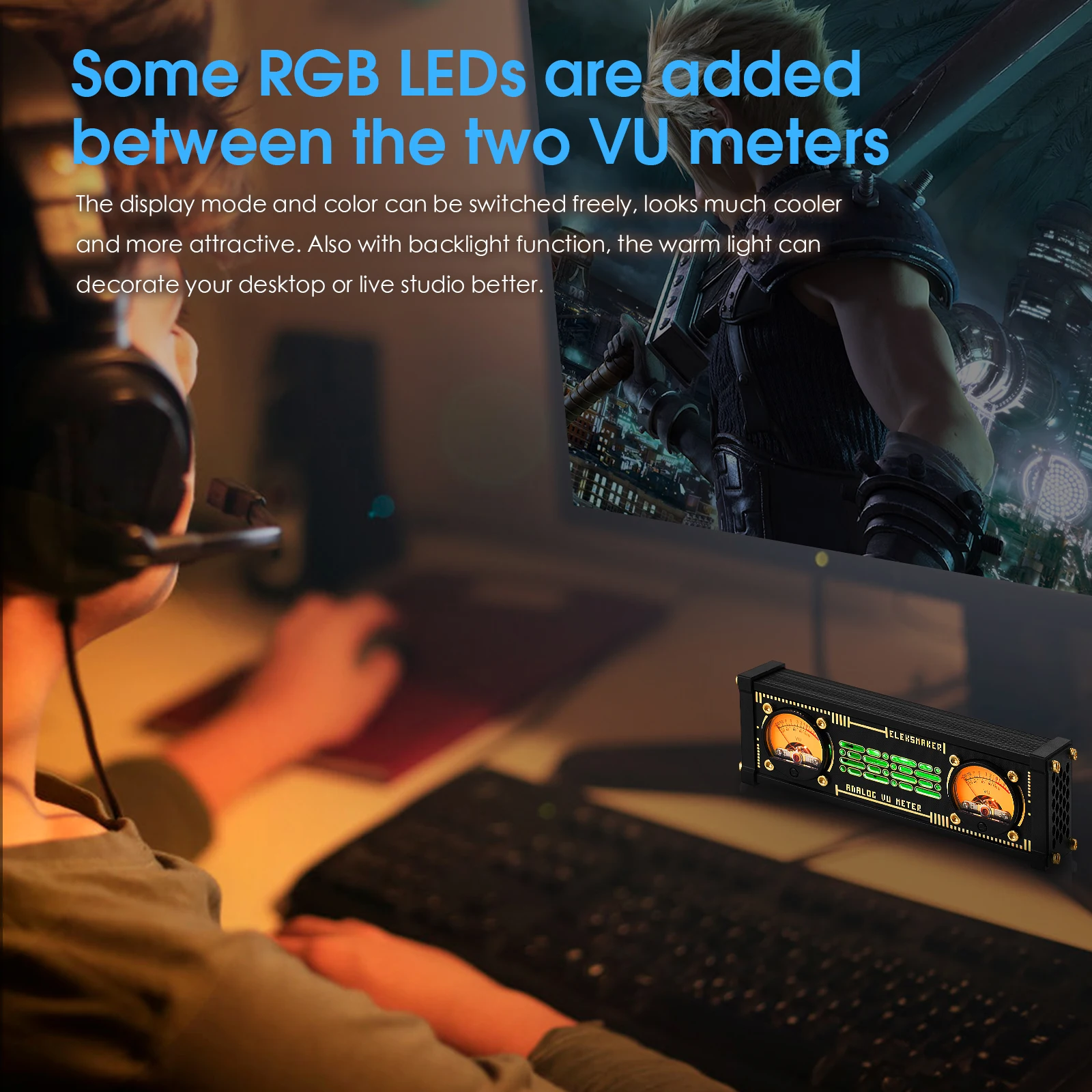 Douk аудио Elekstube MIC двойной аналоговый СЧЕТЧИК УФ RGB светодиодный дисплей уровня