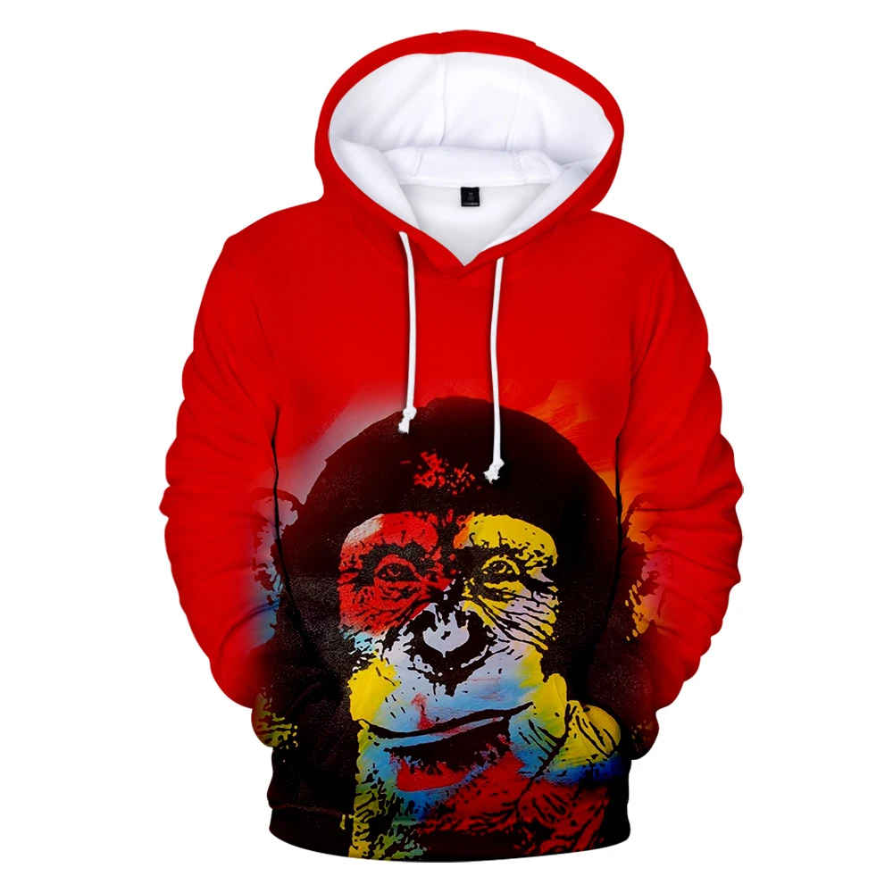 

King Of The Gorilla Hoodies Men/Women Sweatshirts Animal Orangutan Hoodie Mens Cap Hoody Hooded Boy/Girls Autumn Winter Coats