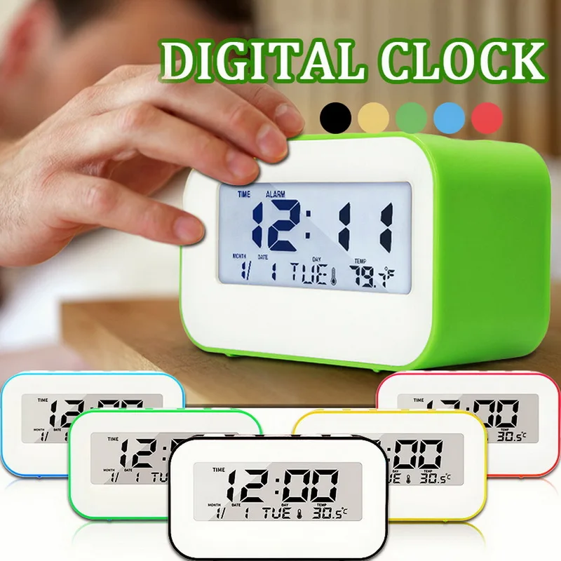 Цифровой будильник с календарем повтора регулируемый звуковой светодиодный
