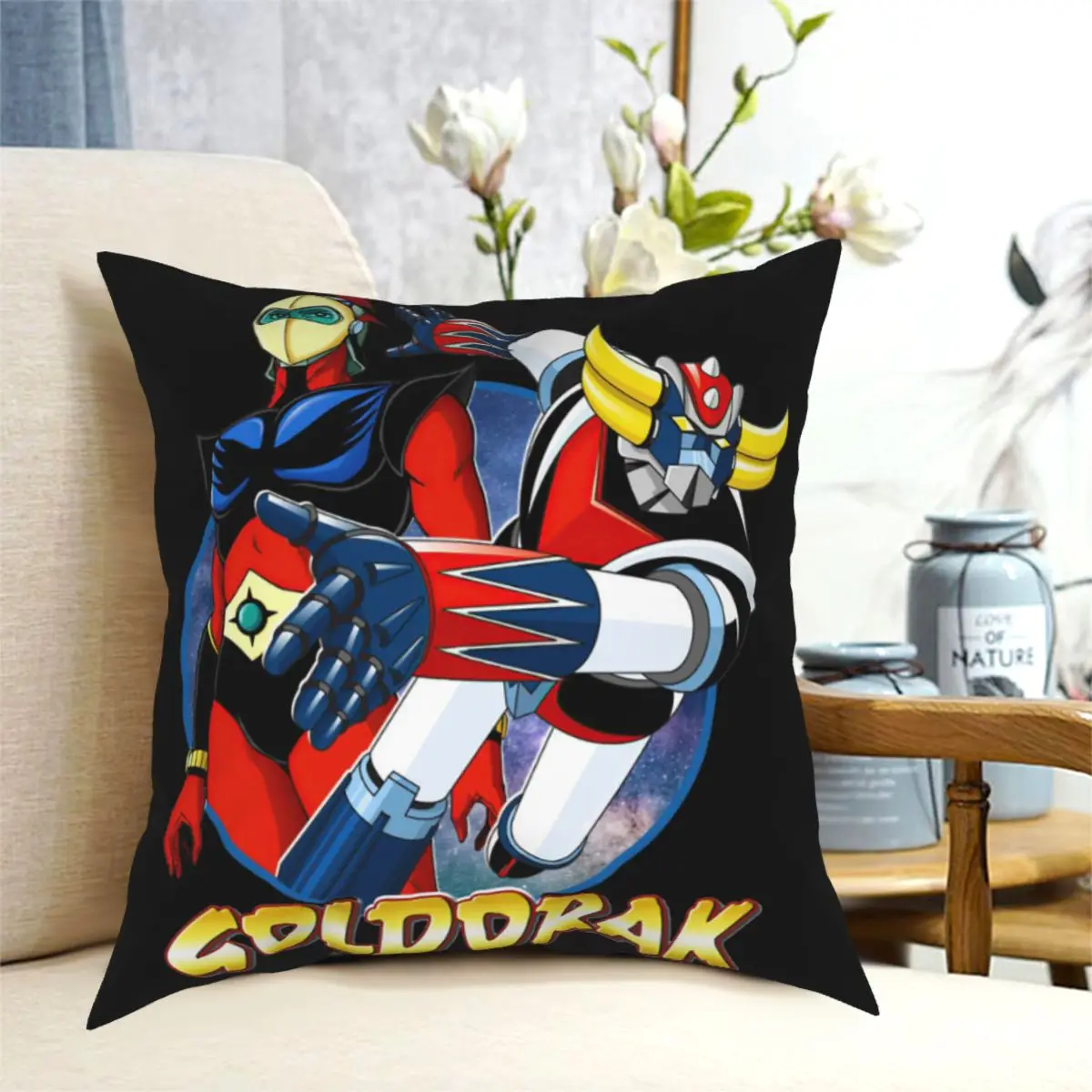 

With Actarus Duke Fleed Premium Throw Pillow Case UFO Robot Goldrake Grendizer Anime Cushion Sofa Chair Decorative Pillowcase