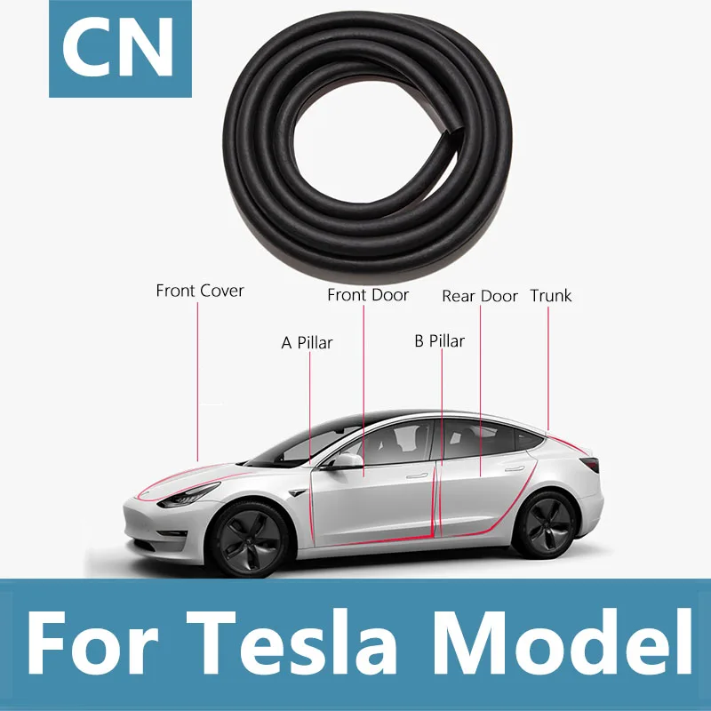 

Полный комплект уплотнительных лент для автомобильной двери, резиновый шум, модель Tesla 3 Y S X, капот багажника A B, отделка столбов, уплотнения