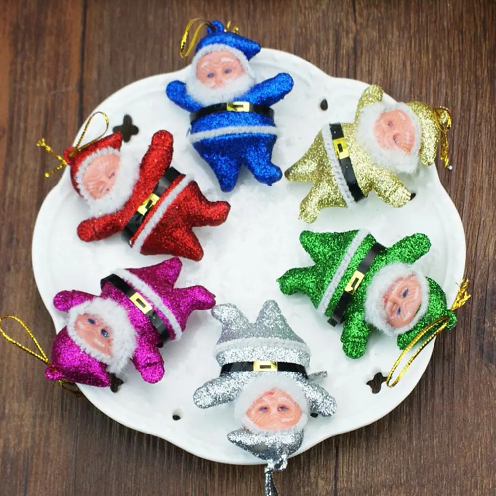 6 шт. Рождественские украшения подарки красное яблоко подвеска с Санта Клаусом