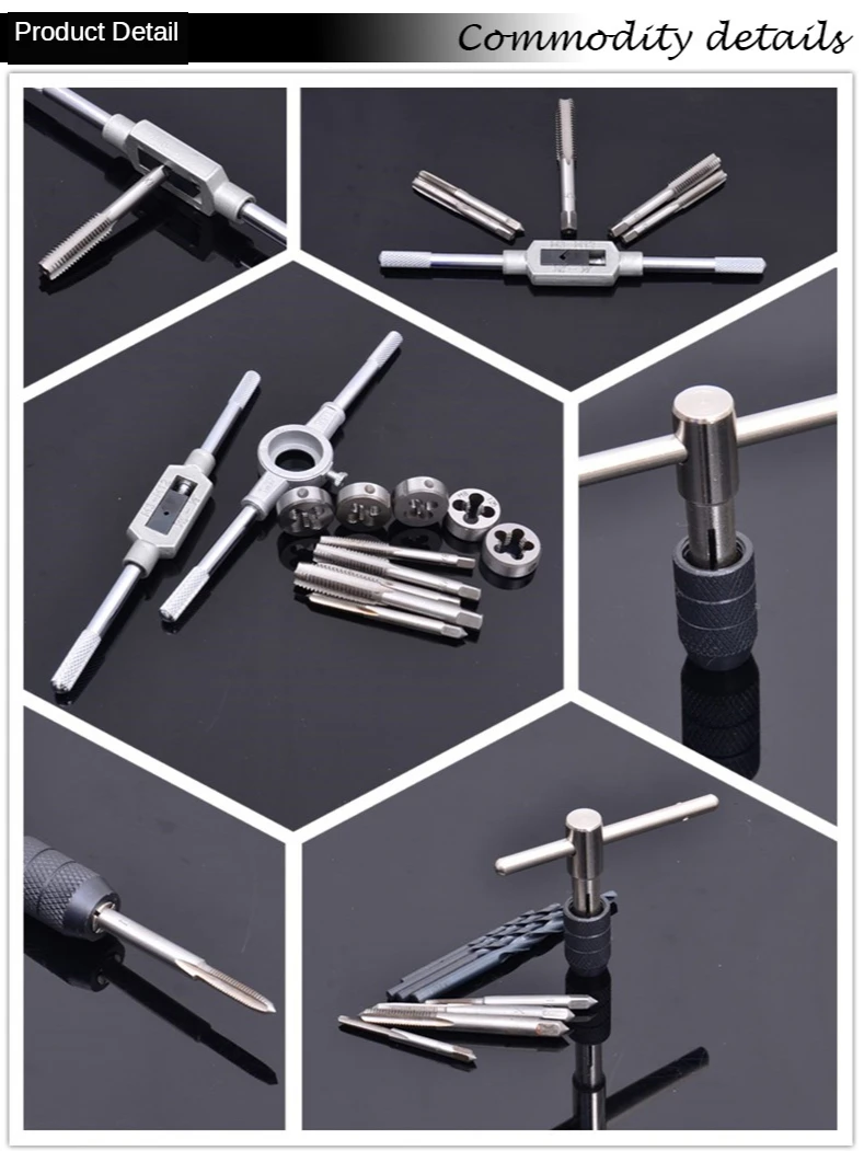 

32 PCS Tap Combination Set Metric Wrench Cut M3-M12 Metric Manual Tapping Tool Set Engineer's Kit with Metal Case