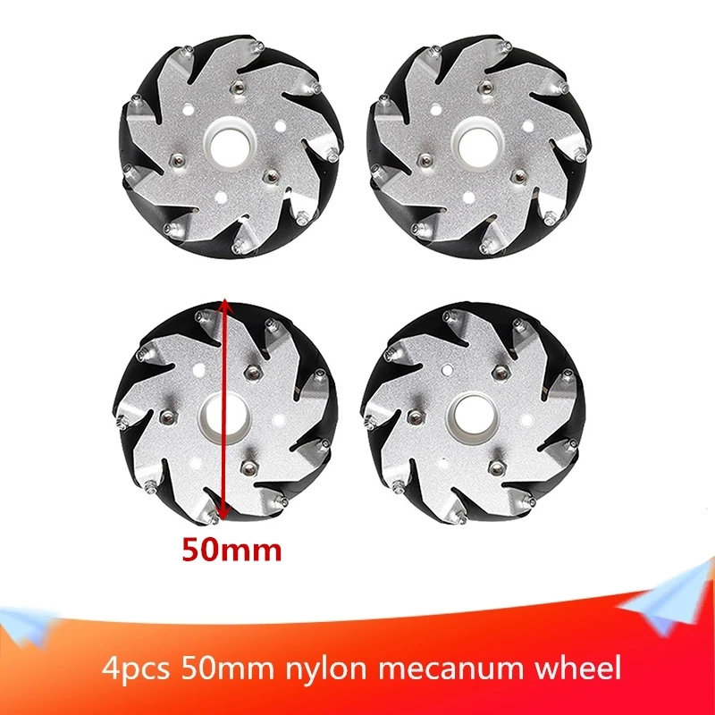 Набор алюминиевых колес Mecanum комплект из 8 независимых приводных роликов сделай