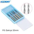 AZDENT стоматологические хирургические твердосплавные вольфрамовые косточки Zekrya, сверла для обработки заусенцев fg1.6 мм Бур 2528 мм для высокоскоростного наконечника