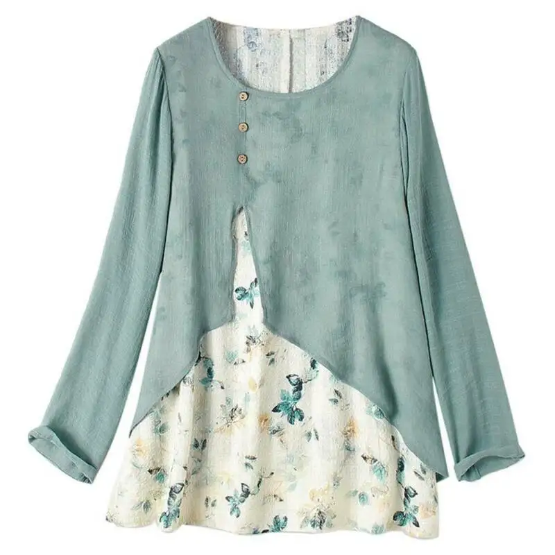 

Women Long Sleeve Floral Tunic Tops Ladies Casual Loose T-Shirt Blouse UK 10-22