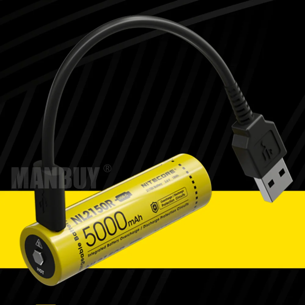 2021 NITECORE NL2150R 21700 5000mAh 3 6 V Защищенный Литий ионная Кнопка Топ Перезаряжаемые