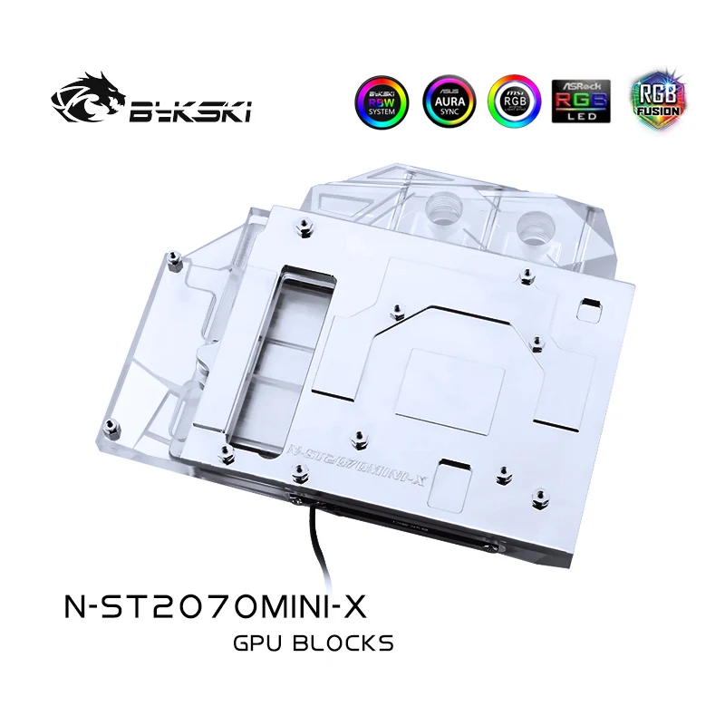 Водяной блок Bykski для ZOTAC RTX2070 8GD6 MINI OC/RTX 2060 AMP/RTX Super Mini/2070 нагнетатель/крышка из