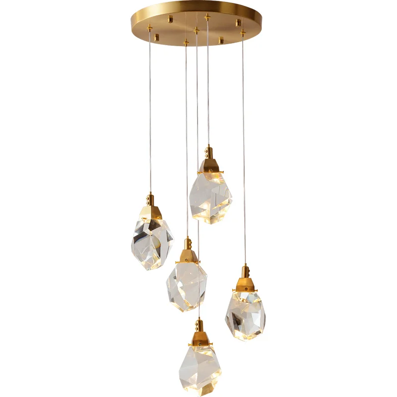 

Modern Luxury Pendant Lights Creative Crystal Diamond Shape Aisle Villa Staircase Pandant Lamp Hanging Fixtures