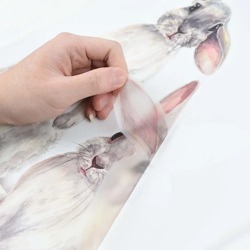 

Two Cute Rabbit Wall Sticker Home Living Room Kids Bedroom Decoration PVC Removable Wallpaper Decals Mural Bunny Stickers