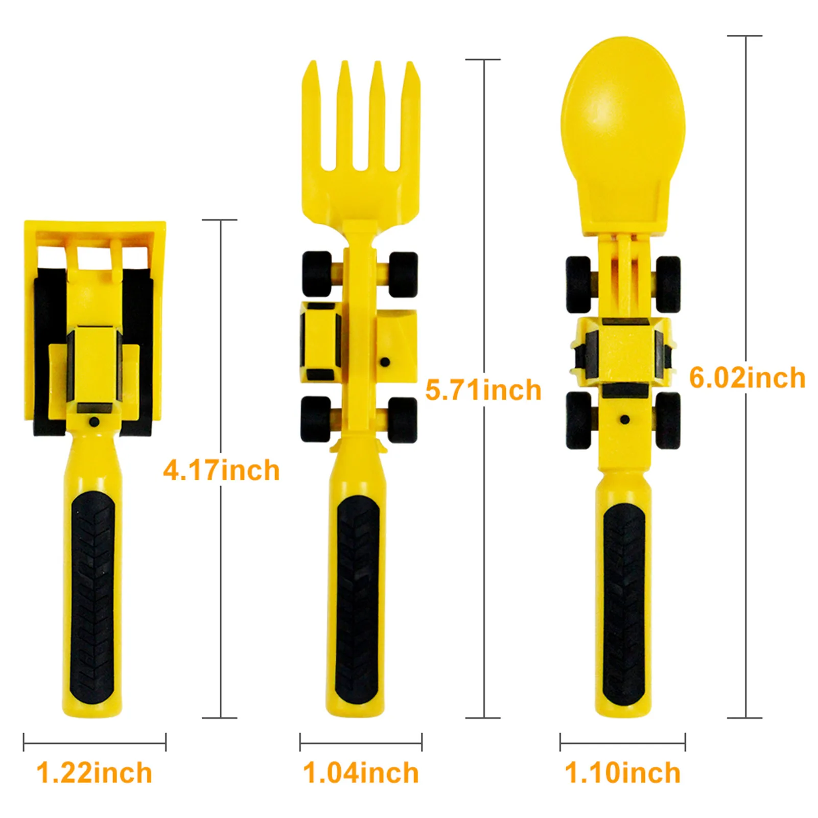 

Innovative Children's Car Tableware Bulldozer Excavator Shovel 3-piece Cutlery Kids Tableware Using Materials Tested For Safety