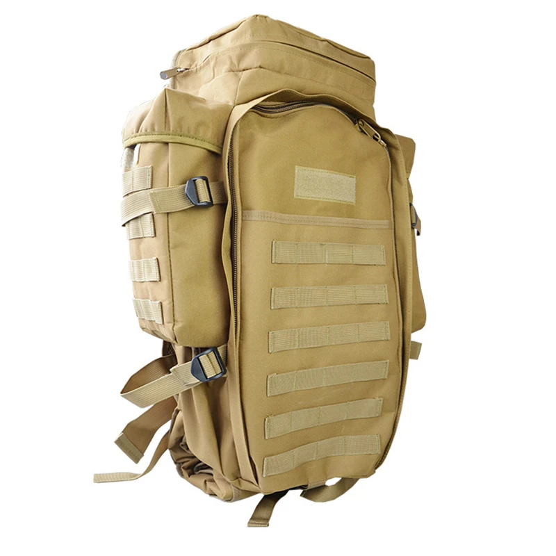 Khaki 60L Открытый тактический военный рюкзак армейская сумка рюкзак для охоты стрельбы для походов, альпинизма, туризма путешествий - Цвет: Khaki