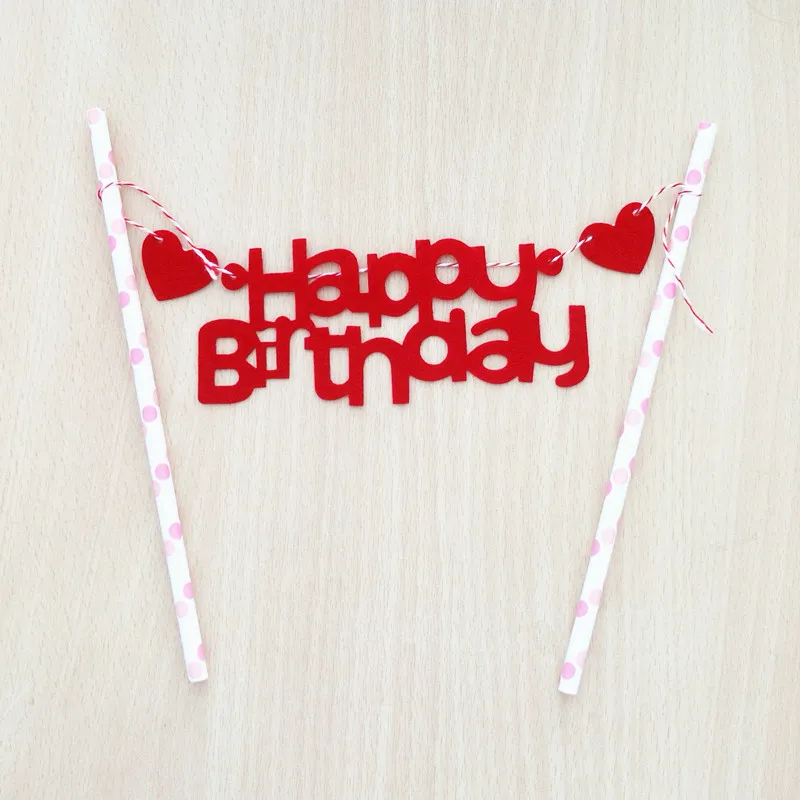 1 шт DIY сладкое сердце с днем рождения торт флаг детский душ Топпер День Рождения