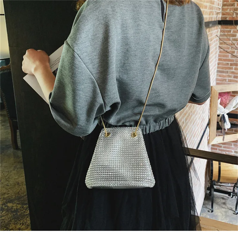 Клатч с бриллиантами стразы цепочка сумки на плечо роскошные женские сумочки