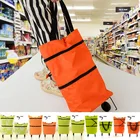 2020 складная тележка для покупок, складная многоразовая Экологически чистая Большая водонепроницаемая сумка, багажная корзина на колесах, Нетканая сумка для рынка