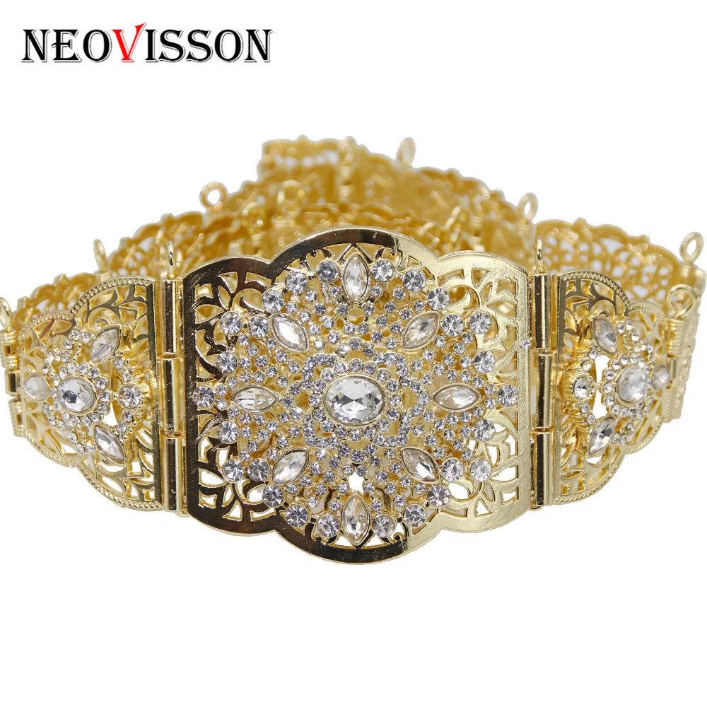 Женский ремень на талию NEOVISSON стразы из металла свадебные украшения золотого
