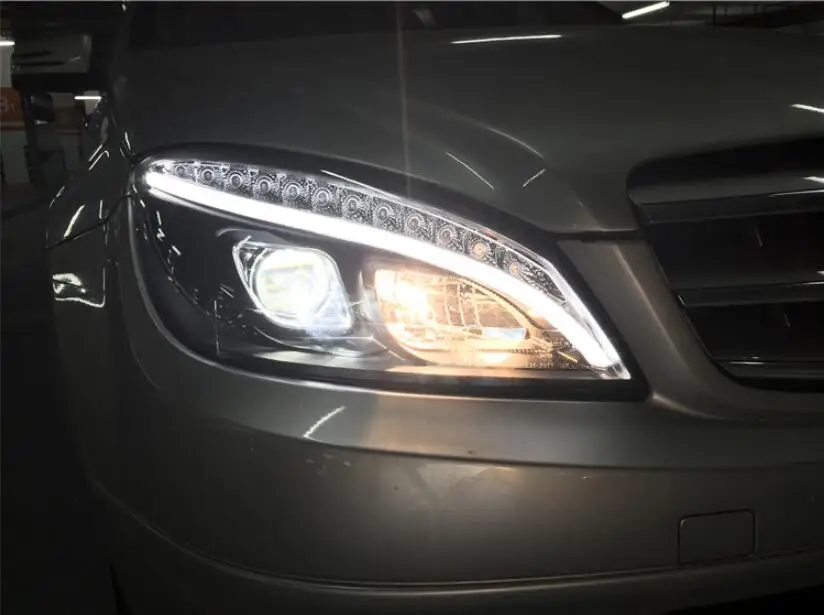 2008~ 2011y автомобильный бампер головной свет для Mercedes Benz W204 фара C180 C200 светодиодный DRL hid ксенон/галогенная лампа для W204 фары