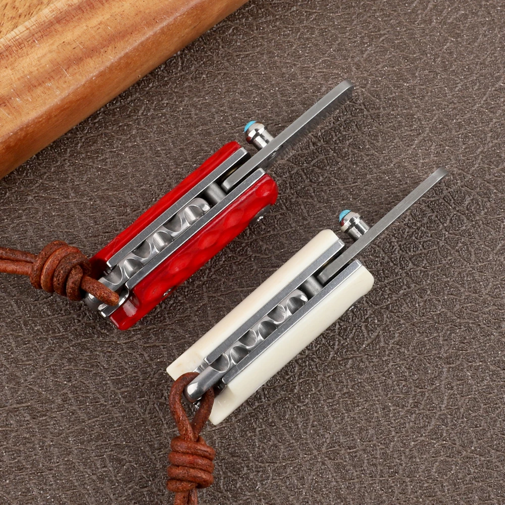 Дамасский волшебный нож складной с ручкой Ox bone Мини Тактический для кемпинга в