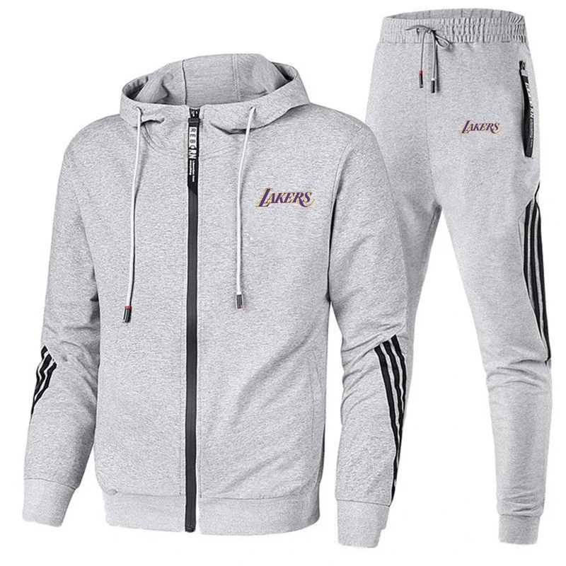

2021 New Autumn and Winter Men's Casual Sportswear Long-sleeved Hooded + Tube Suit Jogging Sports Warm Zipper Hoodie Suit