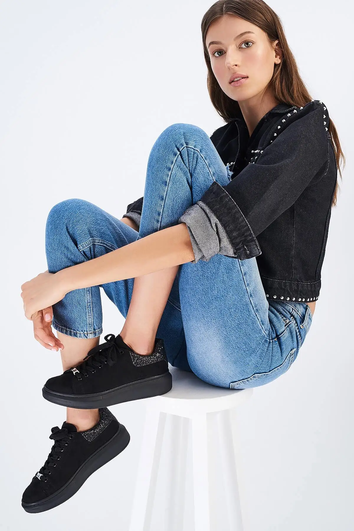 Бемби Черный блесток женская повседневная обувь G0498210072 | Обувь