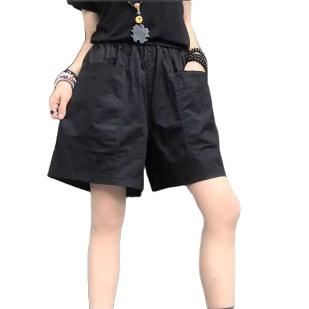 

Шорты женские байкерские, уличная одежда с широкими штанинами, Капри в стиле хип-хоп