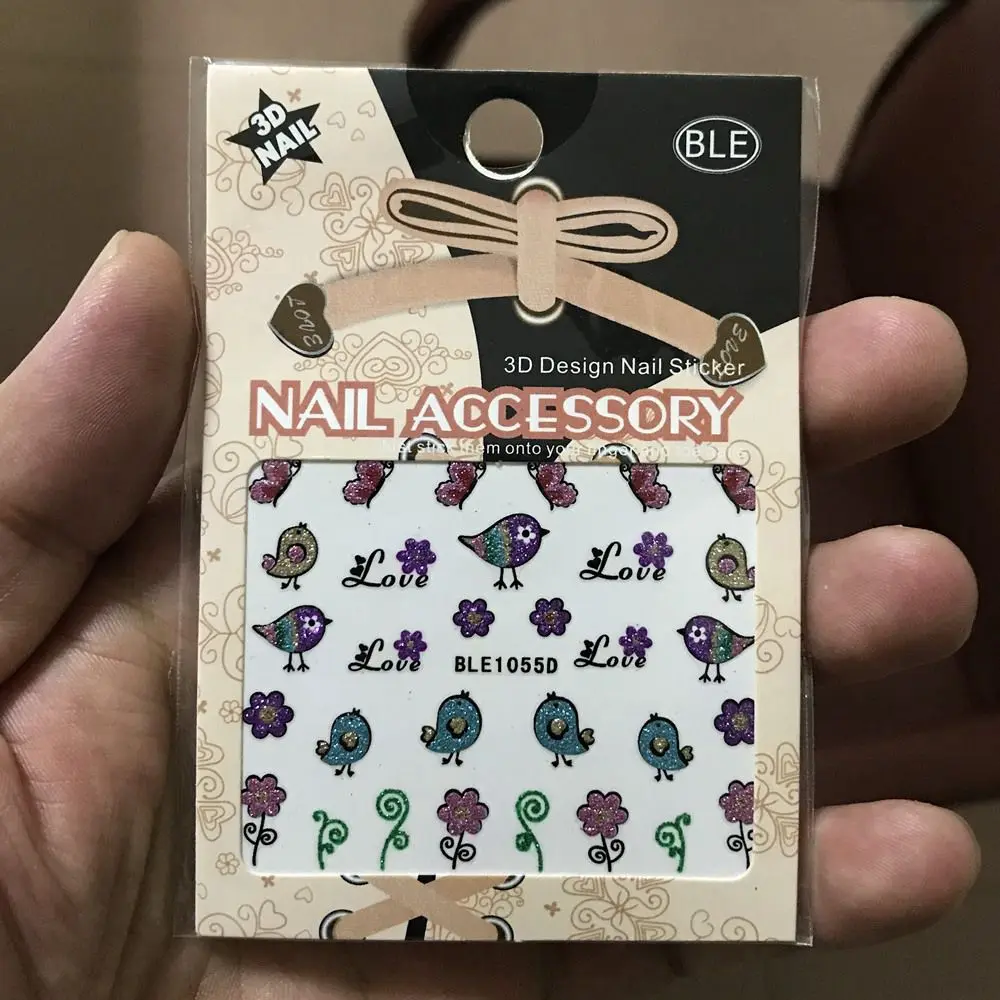 3D наклейки для дизайна ногтей все украшения слайдер желтые красные цветы клейкие