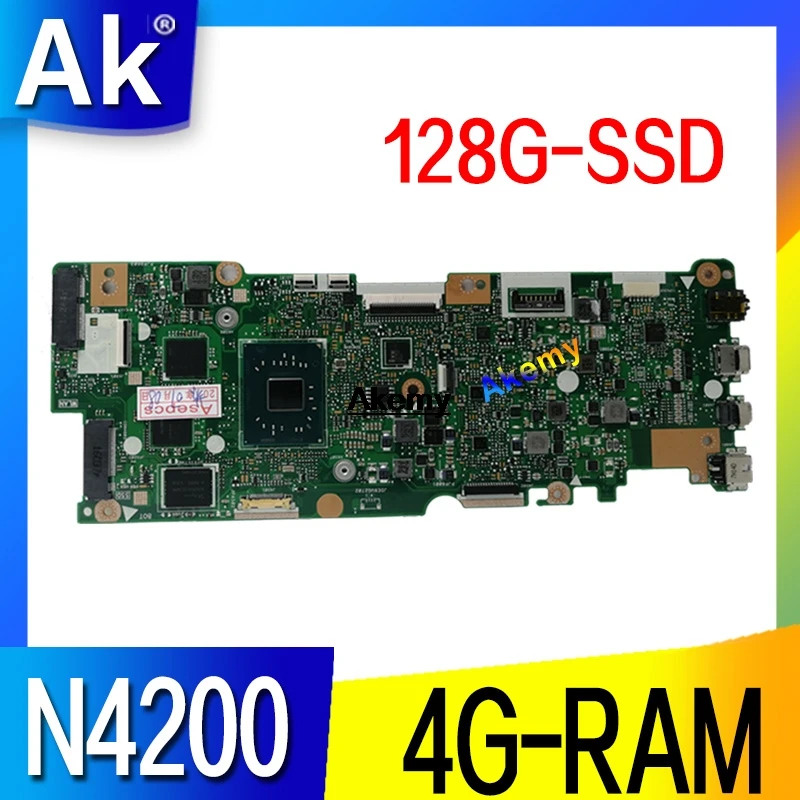 С N4200 CPU 4G RAM 128G SSD материнская плата для ноутбука For Asus Vivobook Flip TP401NA TP401N TP401MA