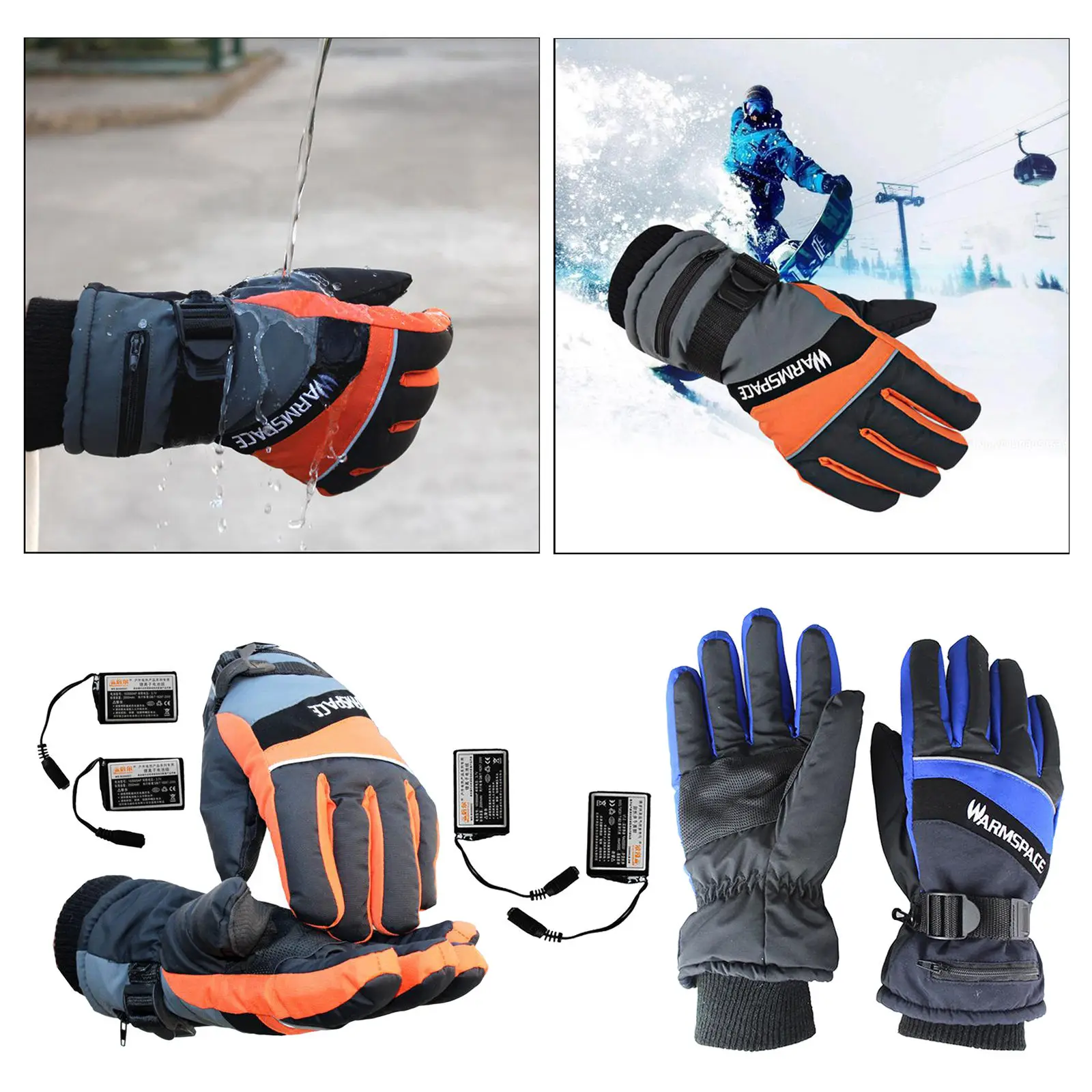 

Перчатки с аккумуляторным подогревом для мужчин и женщин, водонепроницаемые дышащие зимние перчатки, теплые перчатки для катания на лыжах, ...