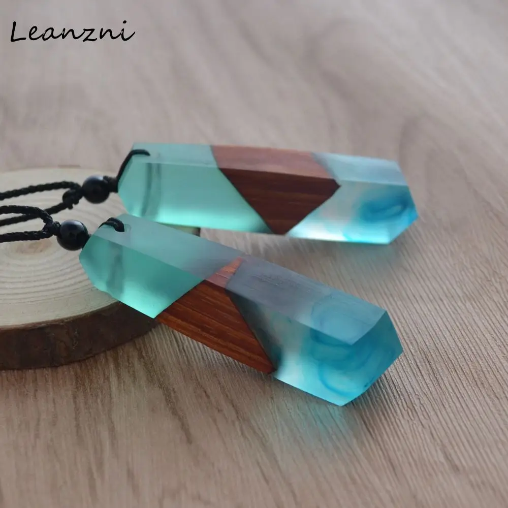 Leanzni новинка модное деревянное ожерелье с подвеской из смолы подходит для мужчин