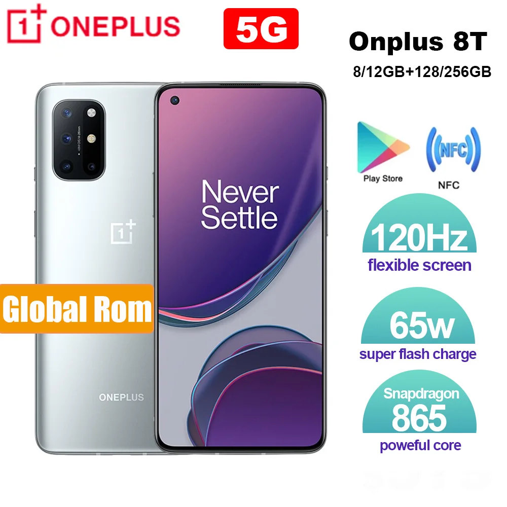 Глобальная прошивка Oneplus 8T смартфон 120 Гц жидкости активно матричные осид Дисплей
