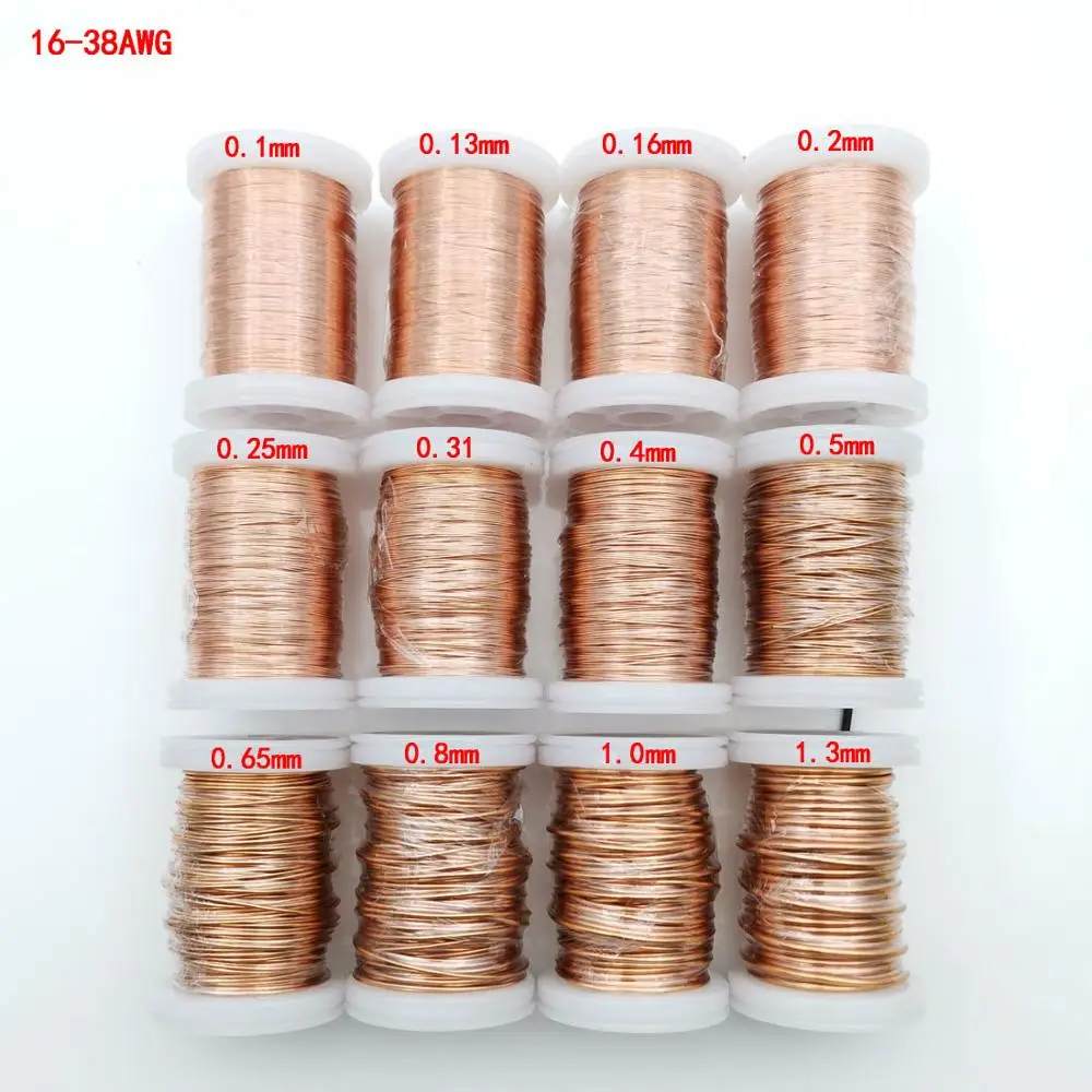 0.13mm 0.25mm 0.51mm 1mm 1.25mmQA Enameled Copper Wire Magnetic Wire For Inductance Coil Relay Electric Meter Coil Winding