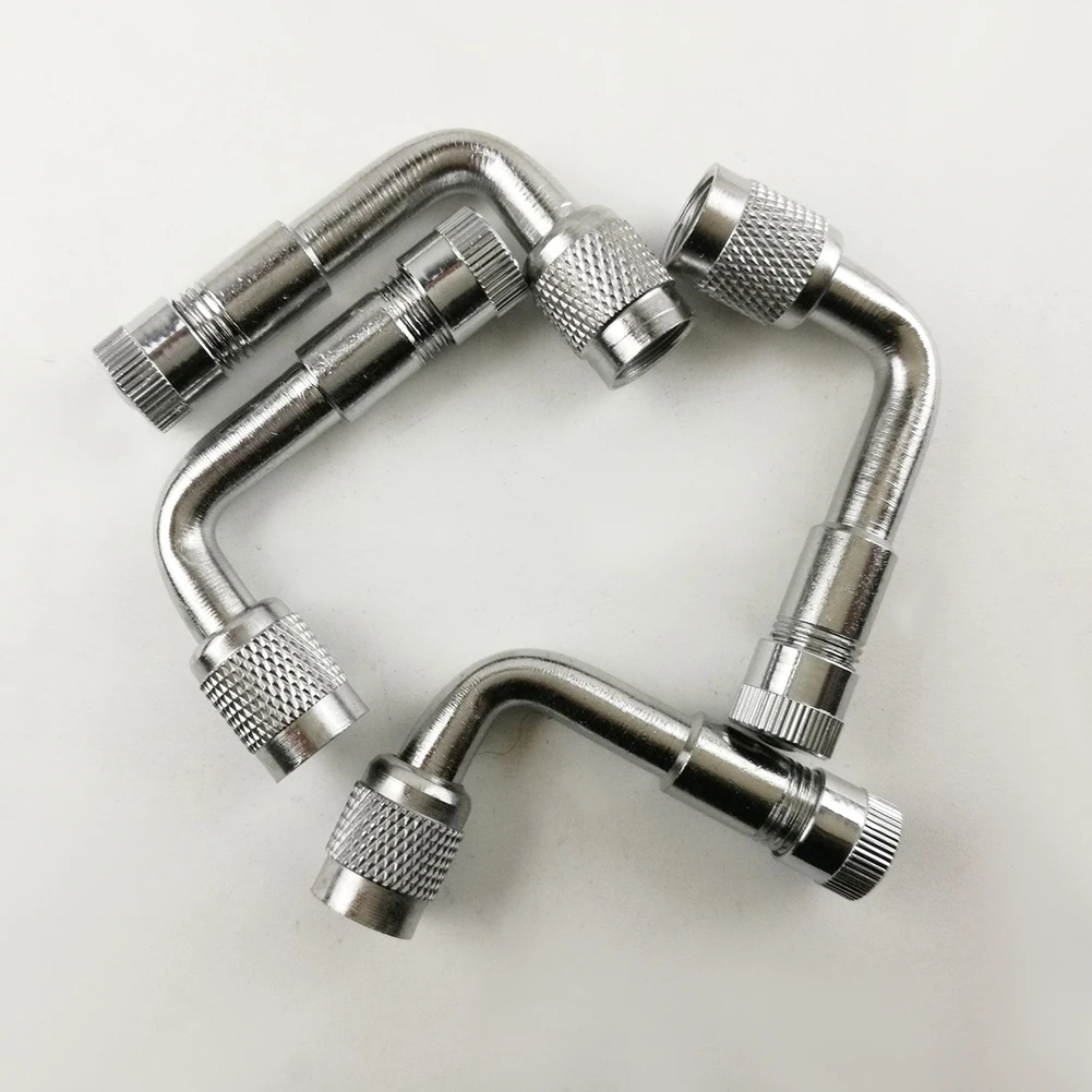 Автомобильно-мотоциклетный удлинительный штангенный наконечник для надувания металлического 90-градусного адаптера клапана шины для скутера 4 штуки универсального удлинителя.