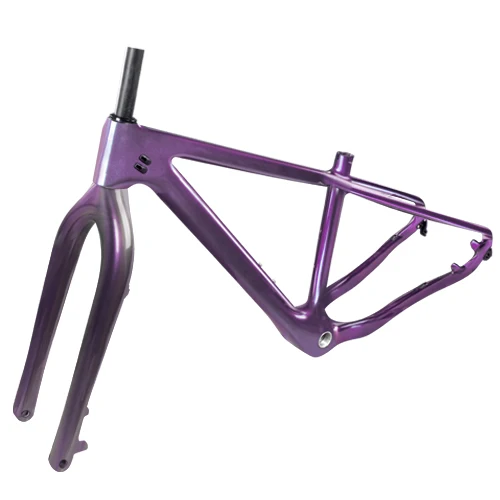 Chameleon purple T800 карбоновая рама для снежного жира 1-1/8 to1-1/2 коническая рама 31,6 мм Подседельный штырь рама+ вилка ось через заднюю часть и крюк задний обмен - Цвет: Chameleon purple