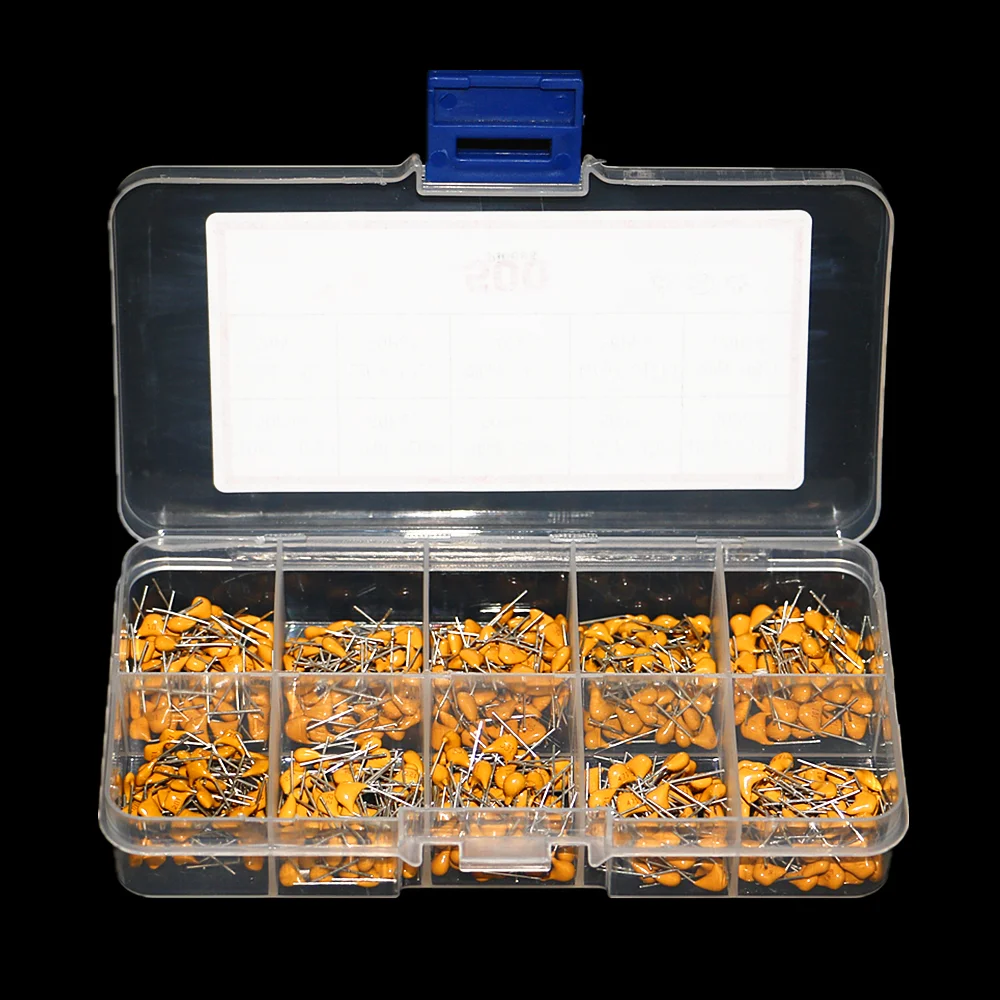 500 шт./кор. 10 значений x50pcs 10pF ~ 680pF (100 681) Многослойные/монолитный Керамика