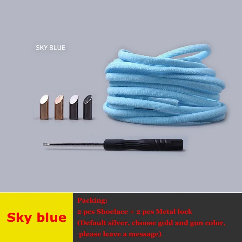 Sky blue 1 пара одноцветных полукруглых шнурков эластичные кружевные шнурки без галстука Детские Взрослые быстрые кроссовки без шнуровки обувные шнурки для шнуровки - Цвет: Sky blue