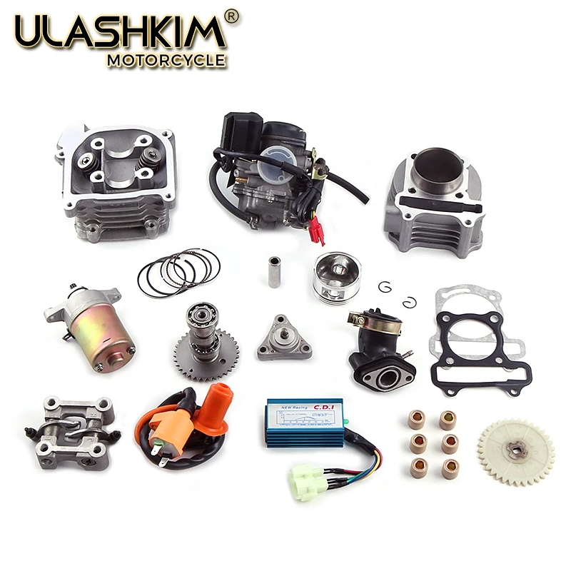GY6 50/60/80cc обновления 100cc QMB139 4 тактный диаметр 50 мм цилиндр комплект головки гонки