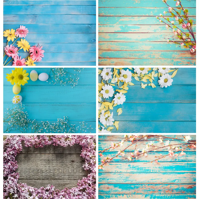 

Vinyl Custom Photography Backdrops Flower and Wood planks Theme Photo Studio Background 20212FL- 15