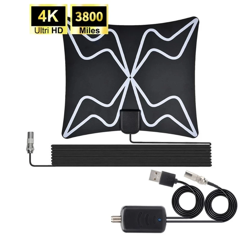 

8.66in High Definition TV Antennas Amplifier Easy Installation Stick on the Wall Stick in the Window Behind TV Lay Table