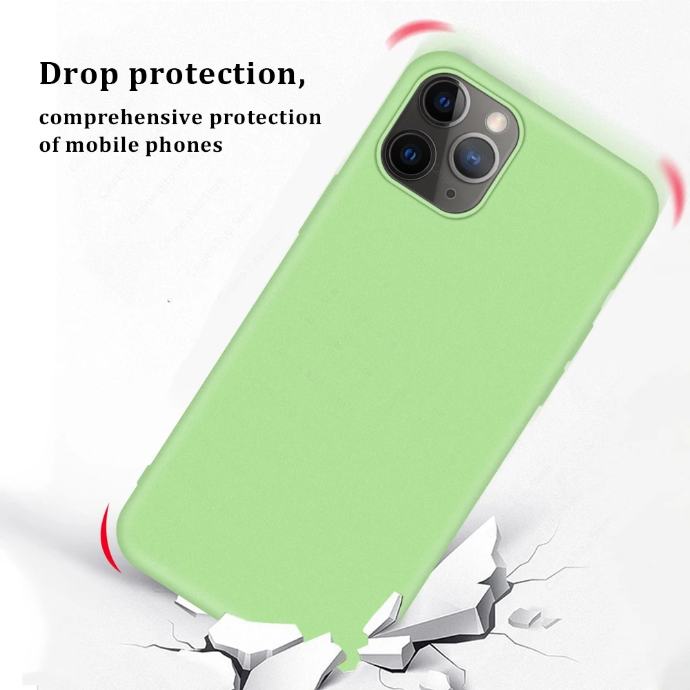 

Thin Soft Case For iPhone 12 Pro Max 12 Mini 12Pro Original Silicone Cover Candy Coque Capa For iPhone 12 6.1inch Protector Case