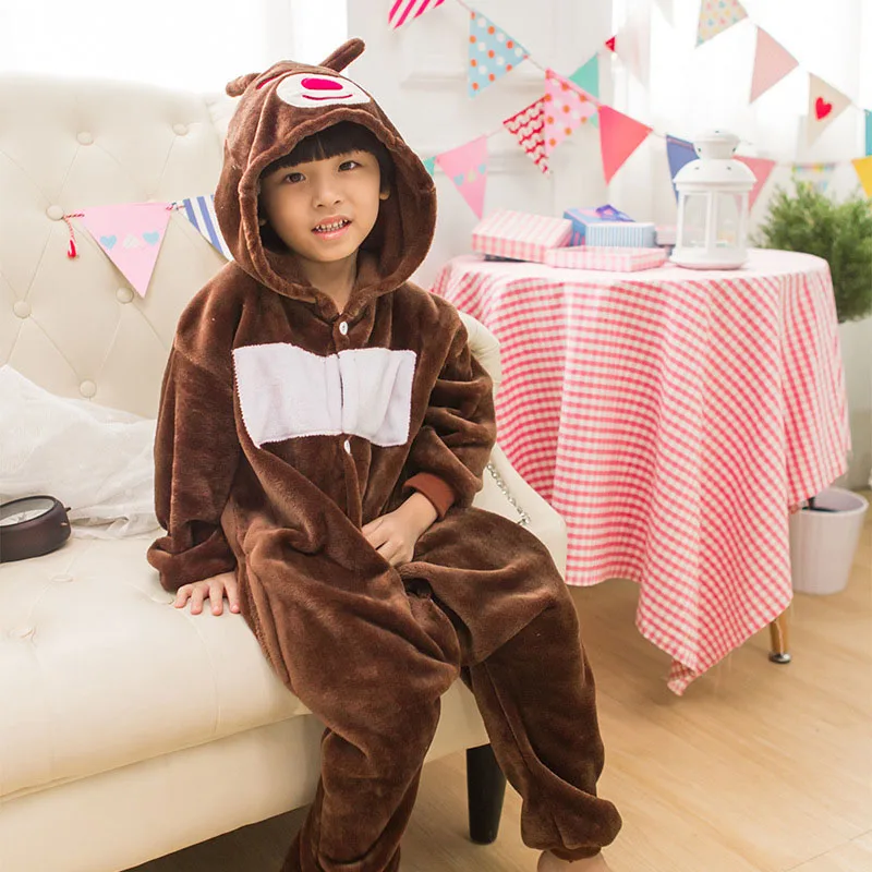 L048 Детская Фланелевая пижама с единорогом; детская пижама; Pijama De Unicornio Infantil Pyjama Licorne Enfant; Пижама с единорогом и животными - Цвет: L048