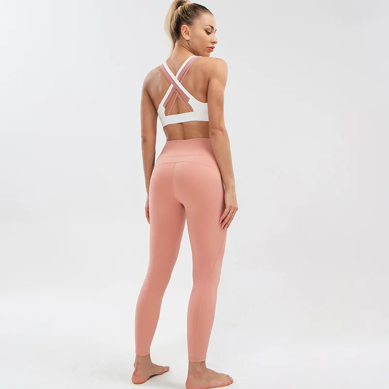 

2021 New Fitness Clothing Suit Sports Bra Set Plus Size Sports Fitness Clothing Summer Yoga Clothing Women