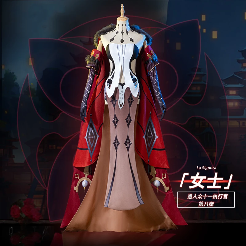 

Anime Genshin Impact La Signora Villain Game Suit Gorgeous Uniform Cosplay Costume Party Halloween Women Free Shipping 2021 New