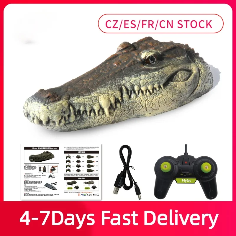 

Flytec V005 V002 RC Boat 2.4G Simulation Crocodile Head RC Remote Control Electric Racing Boat for Adult Pools Head Spoof Toy