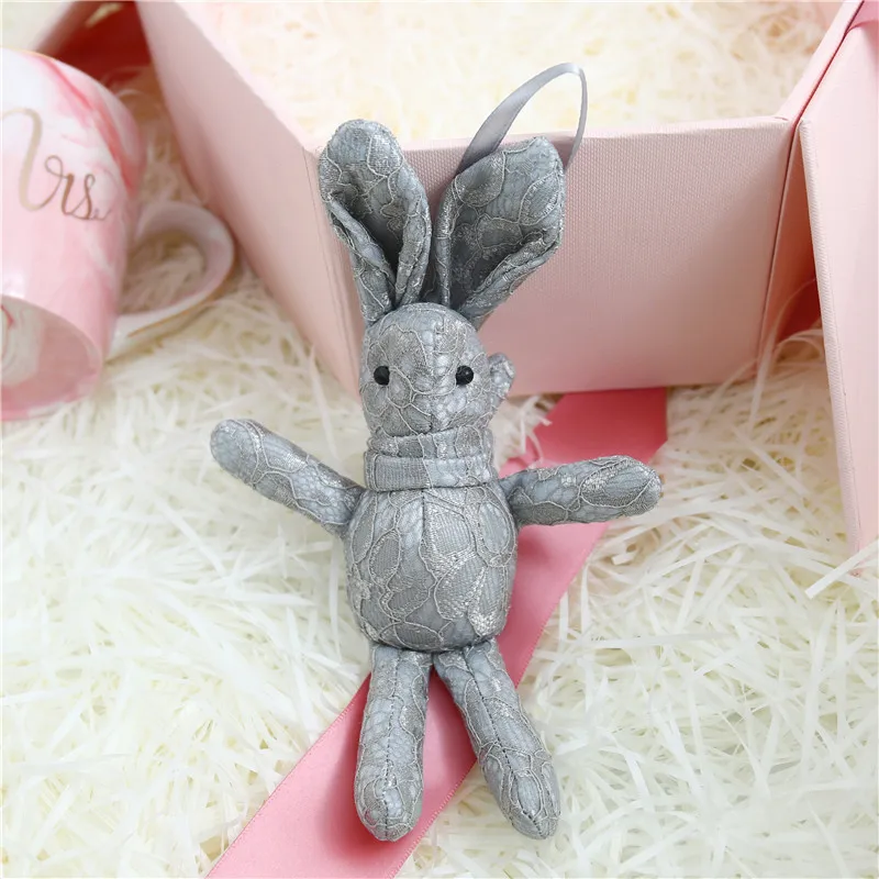 lace gray Jane Z Ann новорожденный реквизит для фотосессии Милая вязаная ручная работа кролик кукла животное Фото аксессуары подарок для ребенка - Цвет: lace gray